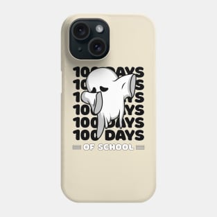 100 Days of school typography featuring a Cute Dabbing ghost #3 Phone Case