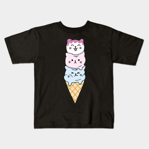Kawaii Cat Ice Cream Kawaii Cat Ice Cream Kids T Shirt Teepublic