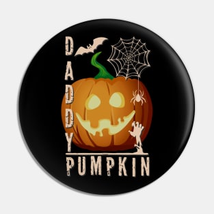 Daddy Pumpkin Halloween Father Funny Skeleton Pin