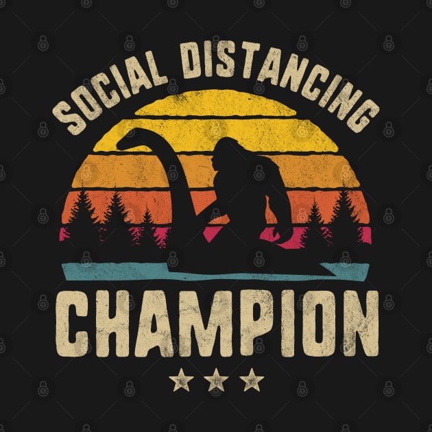 Social Distancing Champion Bigfoot Riding The Loch Ness Monster by HCMGift
