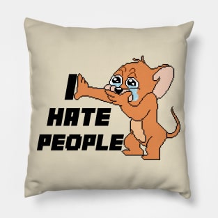 I HATE PEOPLE MOUSE - pixelart Pillow