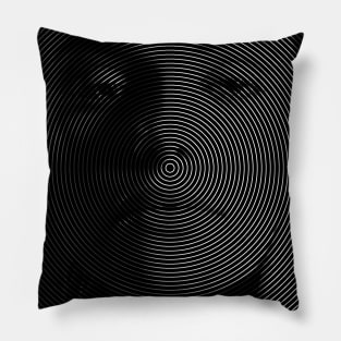 A Woman Portrait In Spiral Lines Pillow