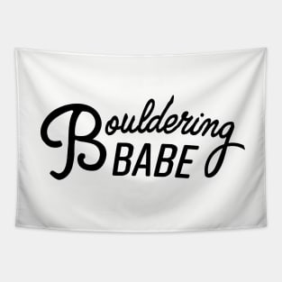 Bouldering Babe-Black Tapestry