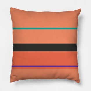 A particular impression of Orange Pink, Big Foot Feet, Christmas Purple, Persian Green and Dark Grey stripes. Pillow