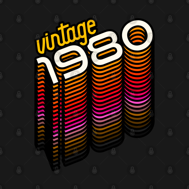 Vintage 1980 ))(( Retro Birthday Year Gift by darklordpug