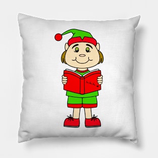 CHRISTMAS Elf Reading Book Pillow