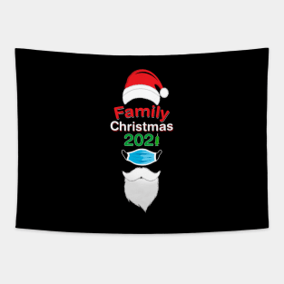 Vaccinated Family Christmas 2021, Cute Merry Chirstmas Fully Vaccinated Tee Tapestry
