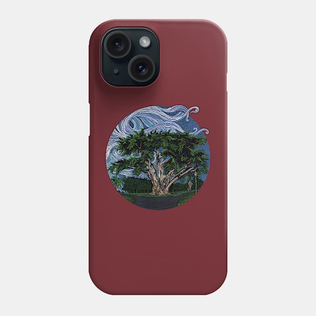 Doghill Tree, Alamo Sq. Park, SF in color ink Phone Case by tsd-fashion