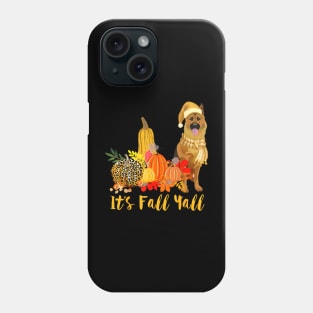 Its Fall Yall German Shepherd Dog Leopard Pumpkin Falling Phone Case