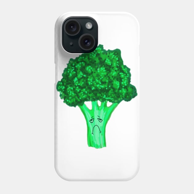 Sad Broccoli Original New School Funny Art Phone Case by ckandrus