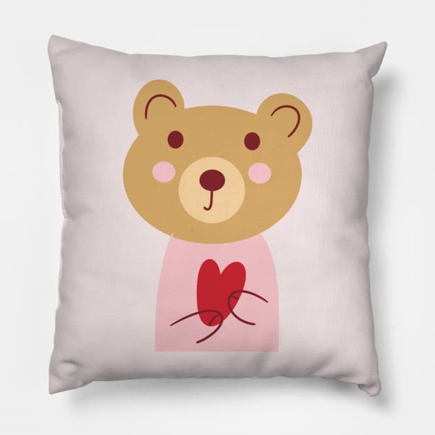 Girl Bear Pillow by KathyO