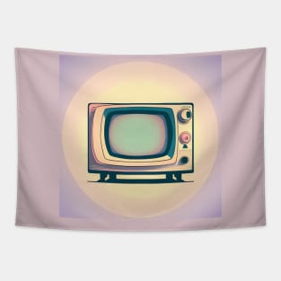 Aesthetic Pastel Color 90s Style Vintage TV Drawing Tapestry