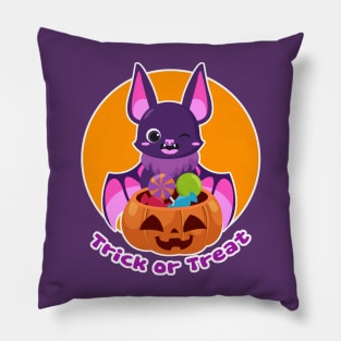 Trick or Treat Cute Halloween Bat Pillow