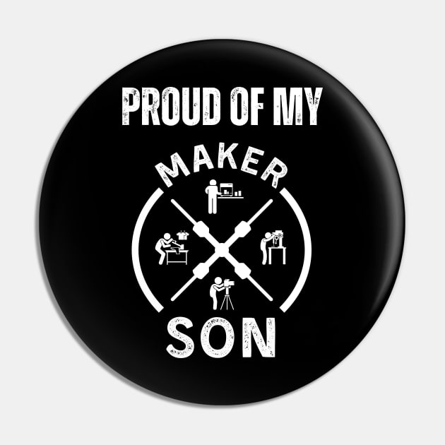 Proud of My Maker Son Pin by ZombieTeesEtc