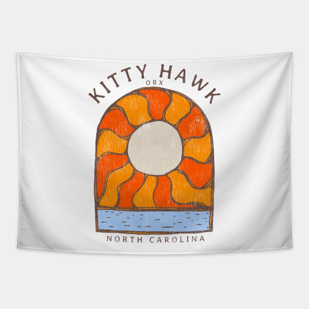 Kitty Hawk, NC Summertime Vacationing Burning Sun Tapestry by Contentarama