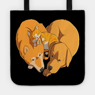 I Love Dogs and Cats Heart Tote