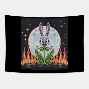 pixel art Venus Fly Trap Bunny Tapestry