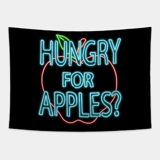 Neon Hungry for Apples Logo Tapestry