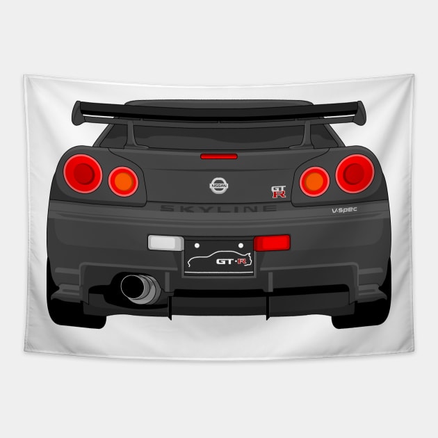 GTR R34 DARK-GREY Tapestry by VENZ0LIC