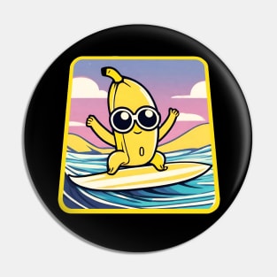 Banana Surfing Pin