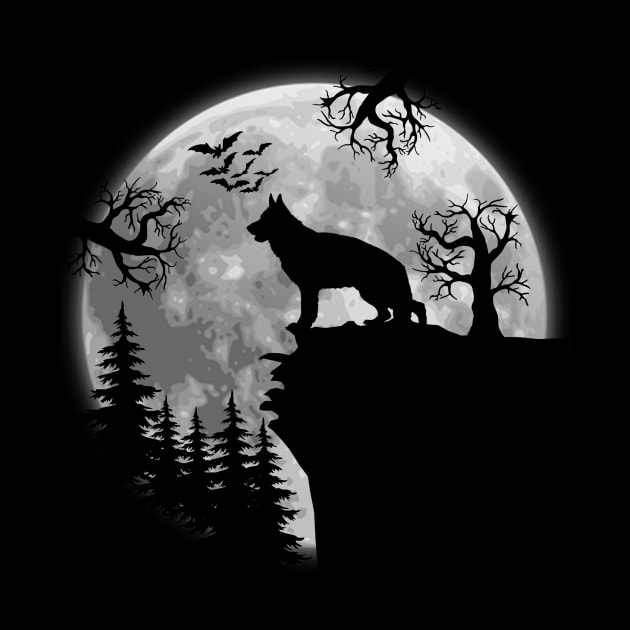 Beagle And Halloween Moon by Jenna Lyannion