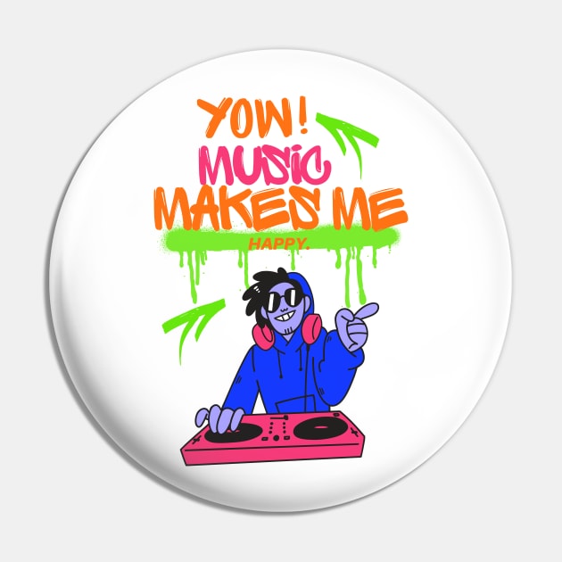 Disc Jockey On Music Pin by Proway Design