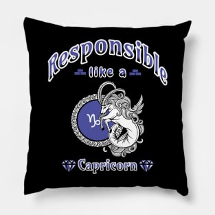 Zodiac attributes: Capricorn black Pillow