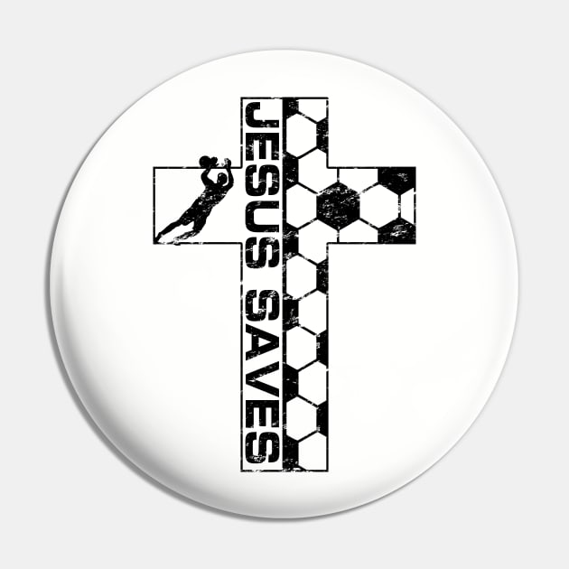 Jesus Saves Soccer Goalie Christian Cross Goalkeeper Pin by TeeCreations