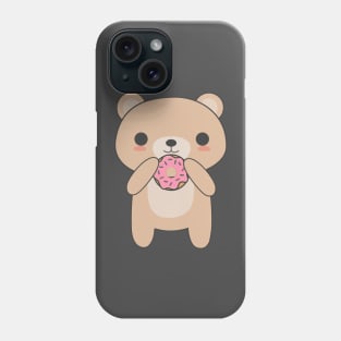 Cute & Kawaii Bear Eating A Donut Phone Case