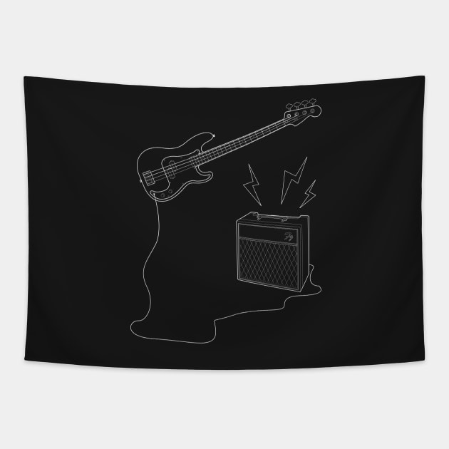 The Invisible Bass Player Tapestry by SuperFZ