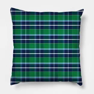 Green, Navy, Aqua, White Preppy Plaid Pillow