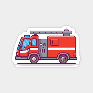 Fire Truck Cartoon Magnet