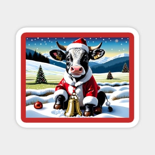 Santa Baby Cow Magnet