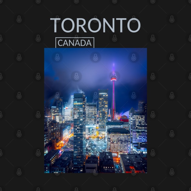 Night Toronto Ontario Canada Lights Gift for Canadian Canada Day Present Souvenir T-shirt Hoodie Apparel Mug Notebook Tote Pillow Sticker Magnet by Mr. Travel Joy