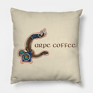 Carpe Coffee Medieval Marginalia Pillow