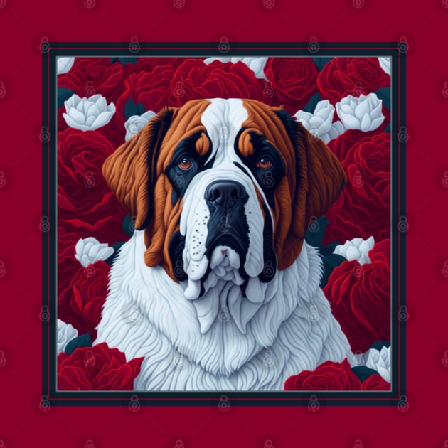 St bernard, dog. style vector (red version st bernard) by xlhombat