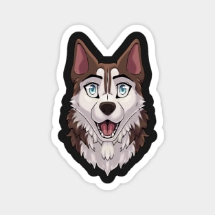 Shocked Surprised Expression Brown Husky Dog Magnet