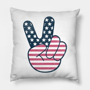 American Flag Peace Sign Pillow