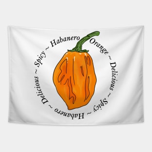 Habanero Orange Chili Pepper Tapestry