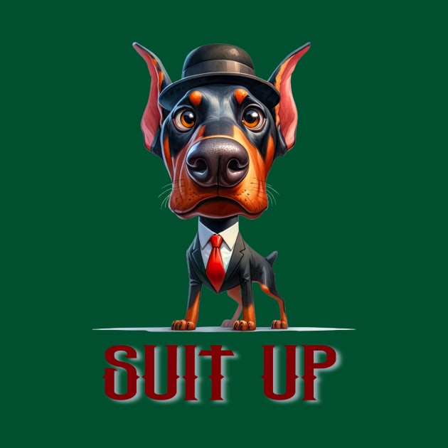 Suit Up Doberman by Tee Li’s