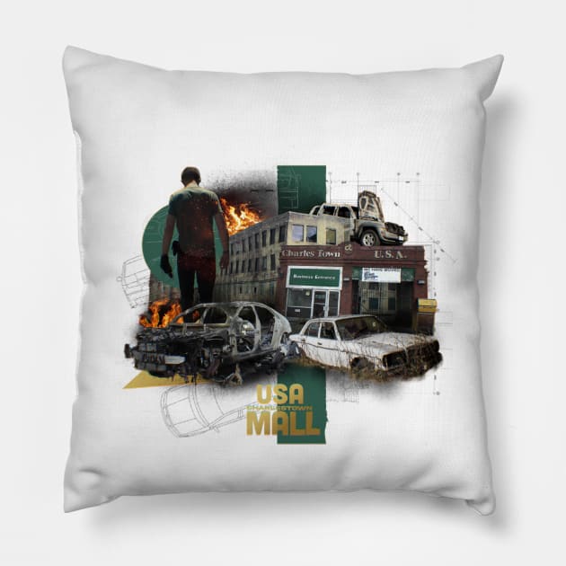 Charles Town USA Mall Pillow by Andy Persons