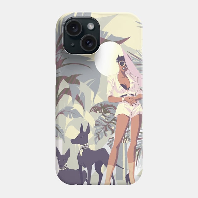 Walking the dogs Phone Case by Natalie Shaw Illustration