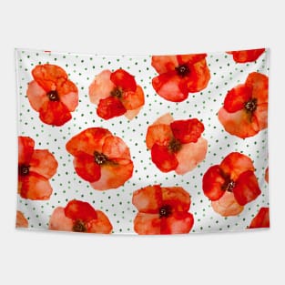 Californian poppies meadow - watercolor florals Tapestry