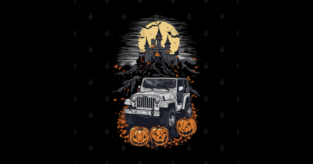Jeep Halloween Jeep Halloween Sticker TeePublic