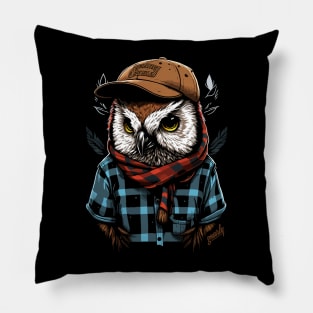 Flannel Owl Graphic by gnarly Pillow