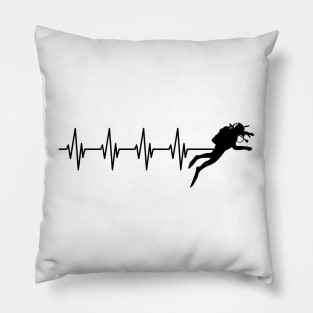 Scuba diver heartbeat Pillow