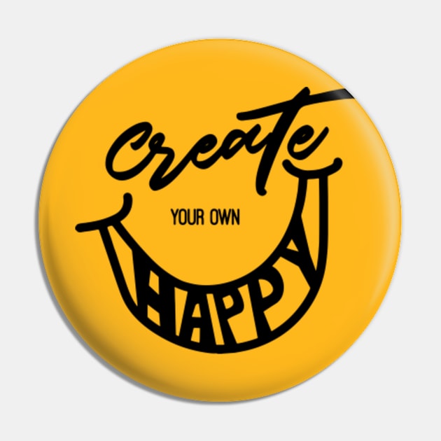 create your own happy black Pin by nomadearthdesign