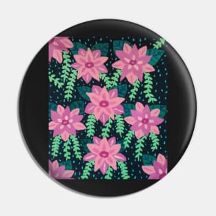 Colorful Floral on Black Background Pin