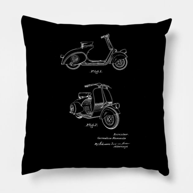 Motorcycle Vintage Patent Drawing Pillow by TheYoungDesigns