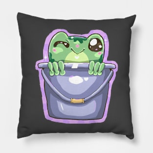 Froggy in a bucket (pocket design) Pillow